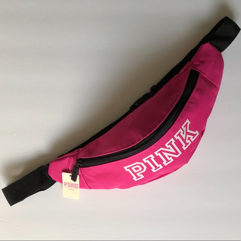$13❤️New VS LOVE PINK Hot Pink/White Fanny Pack